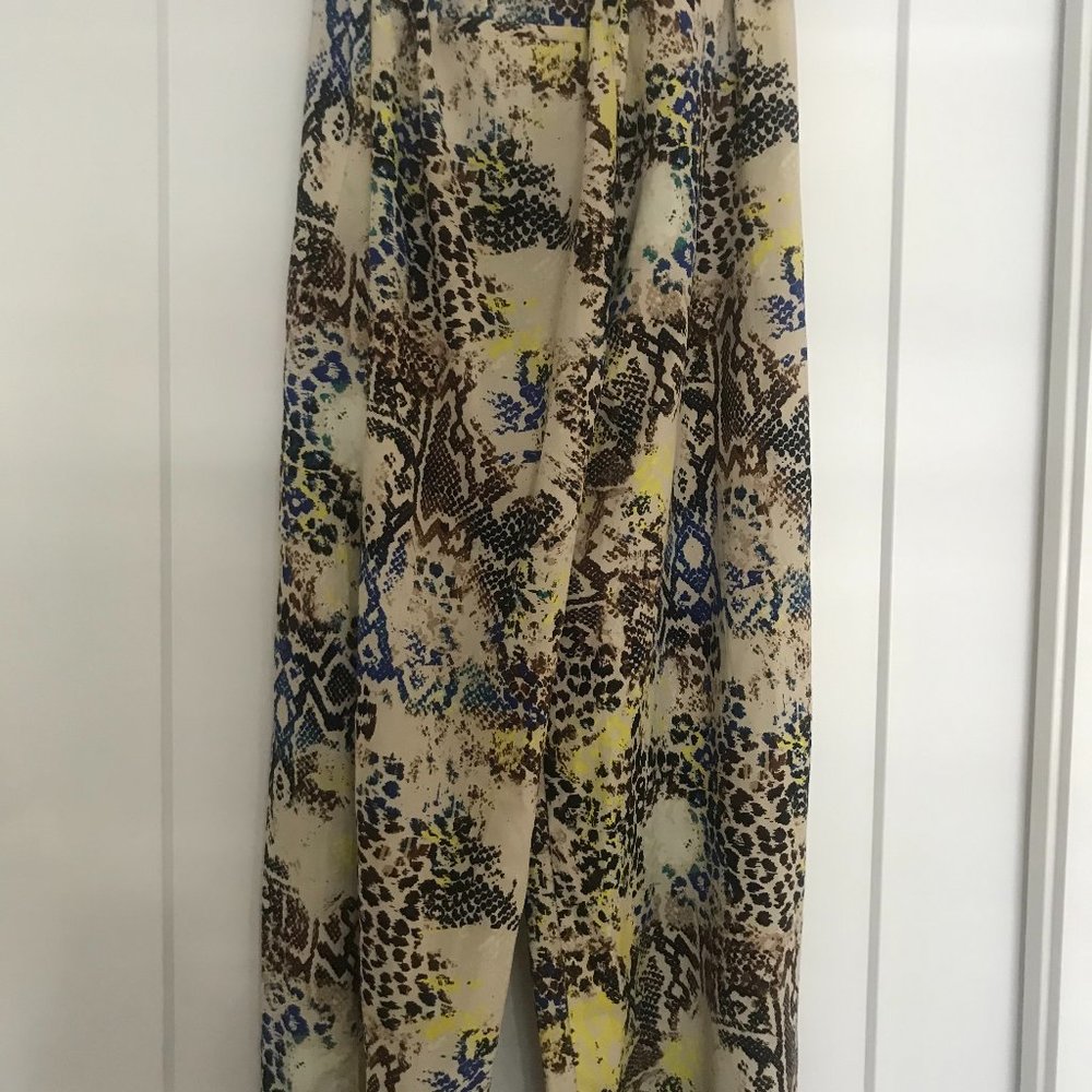Bebe snakeskin wide leg cool palazzo pants xs